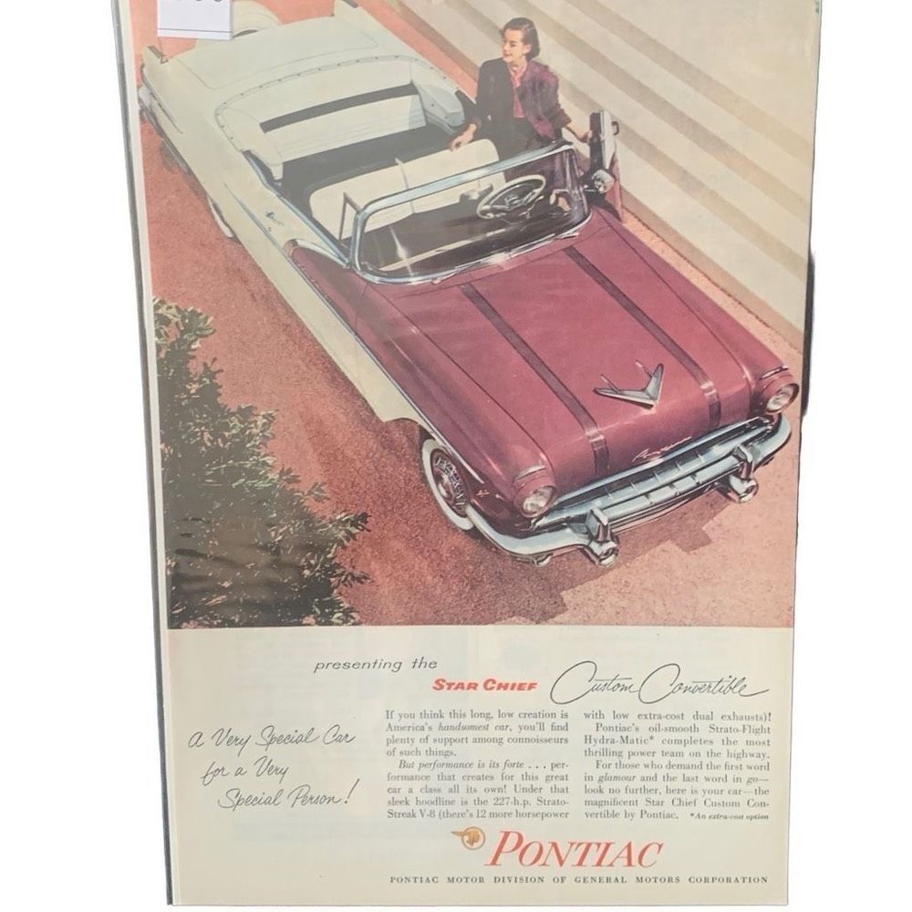 Vintage 1956 Pontiac Star Chief Custom Convertible Ad Advertisement